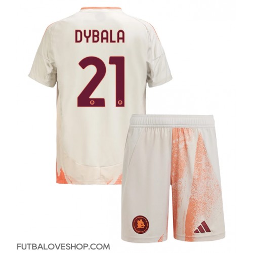 Dres AS Roma Paulo Dybala #21 Preč pre deti 2024-25 Krátky Rukáv (+ trenírky)